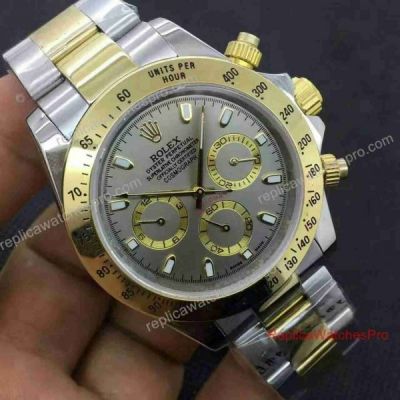 Rolex Replica Cosmograph Daytona Watch 2-Tone Grey Dial For Men